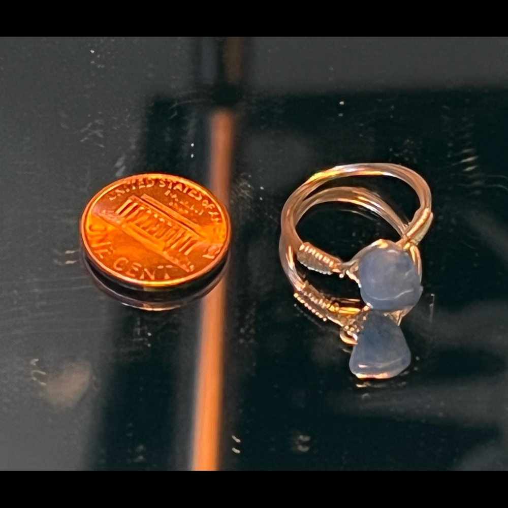 BLUE AND SILVER RING! - Picture 2 of 2